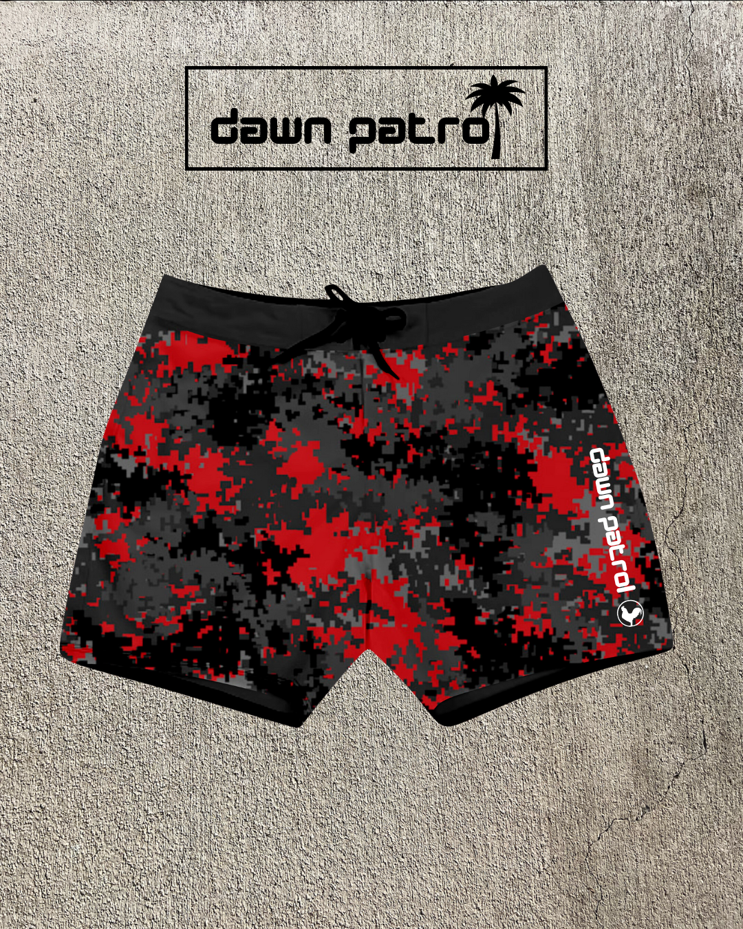 Classic RED DIGITAL CAMO dawn patrol shorts